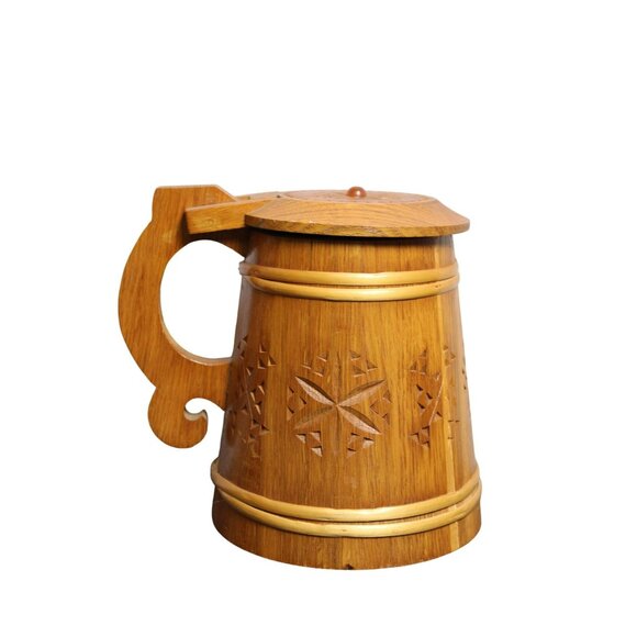 Beautiful Wood Swedish Pitcher With Intricate Desgins - Picture 5 of 7